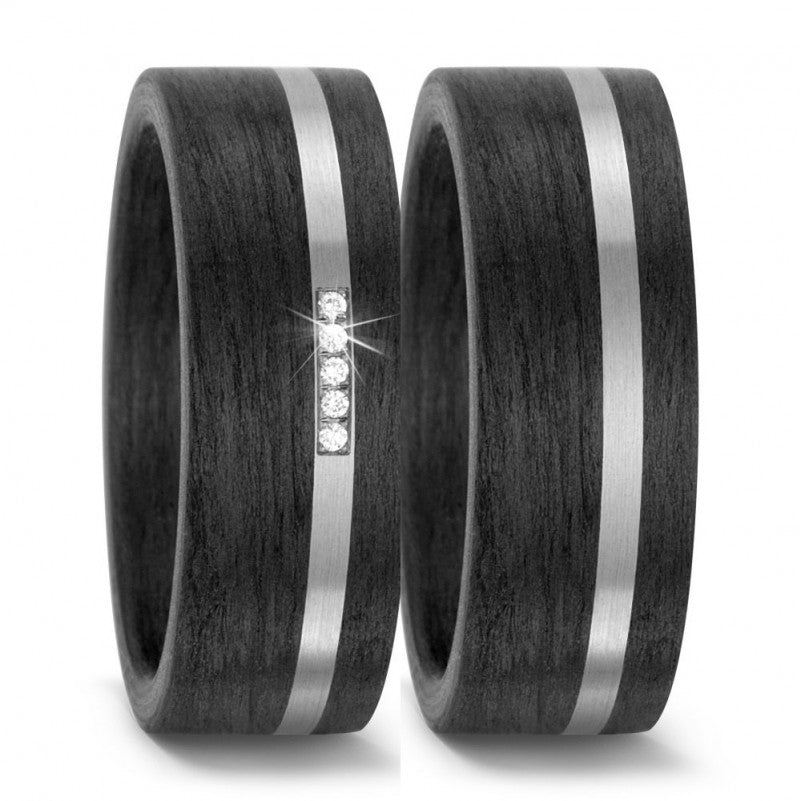 Produktbild: TitanFactory Trauringe/Eheringe Carbon-Palladium 59315/003/002/NU55-59315/003/000/NU55