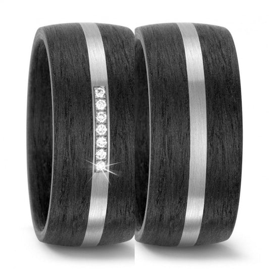 Produktbild: TitanFactory Trauringe/Eheringe Carbon-Palladium 59316/003/005/NU55-59316/003/000/NU55