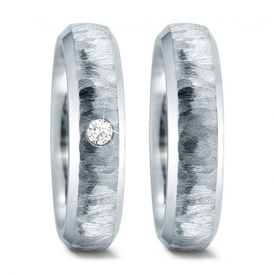 TitanFactory strukturierte Edelstahl Eheringe/Trauringe 59307/002/010/1002-59307/002/000/1002