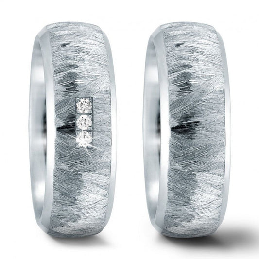 Produktbild: TitanFactory strukturierte Edelstahl Eheringe/Trauringe 59308/002/006/1002-59308/002/000/1002