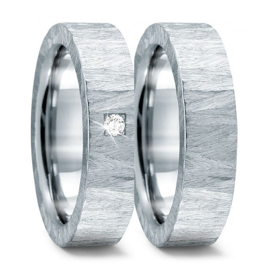 Produktbild: TitanFactory strukturierte Edelstahl Eheringe/Trauringe 59310/002/005/1002-59310/002/000/1002
