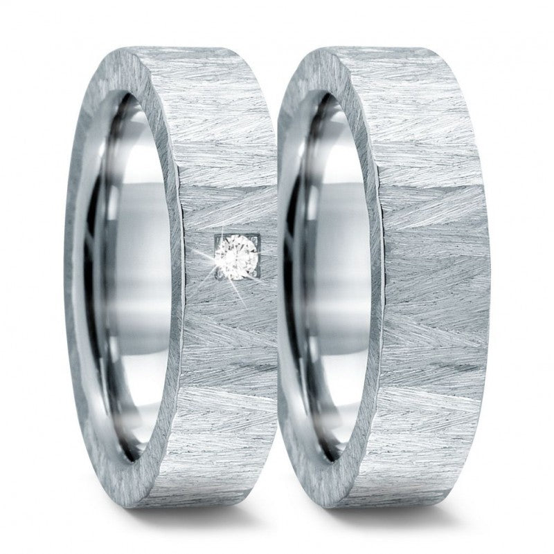 Produktbild: TitanFactory strukturierte Edelstahl Eheringe/Trauringe 59310/002/005/1002-59310/002/000/1002