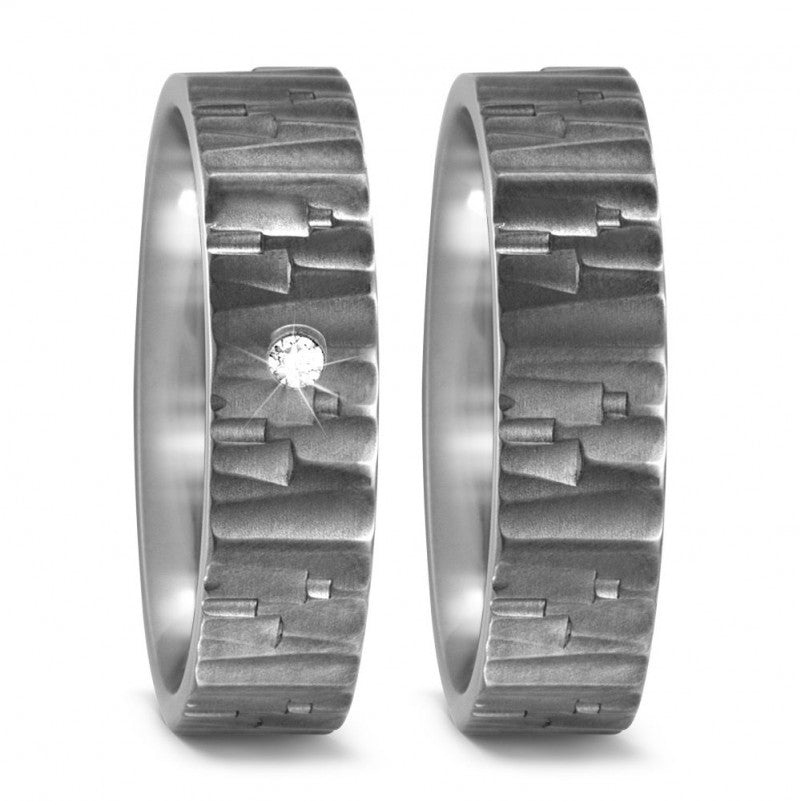 Produktbild: TitanFactory strukturierte Titan Eheringe/Trauringe 52480/001/003/2000-52480/001/000/2000