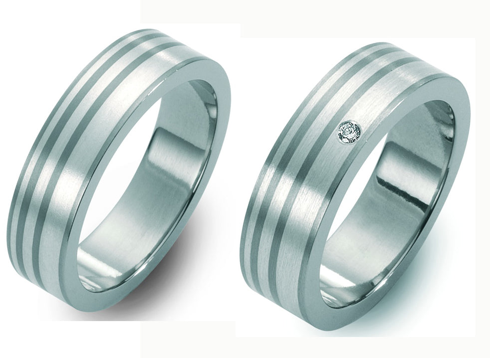 Produktbild: TitanFactory Titan-Silber Trauringe/Eheringe 51222/001/002/9202-51222/001/000/9202