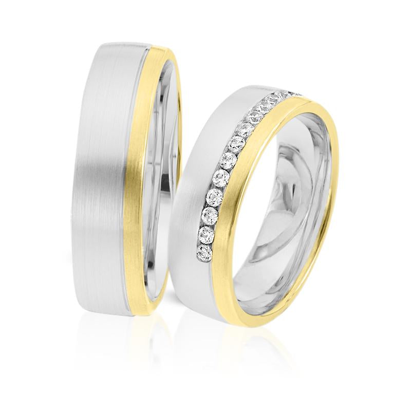 Herzog Trauringe/Eheringe Weißgold/Gelbgold 4080