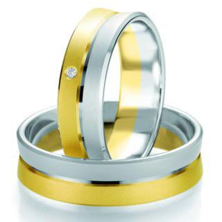 Breuning Weißgold/Gelbgold Slim-Line Trauringe 48/07119-48/07120