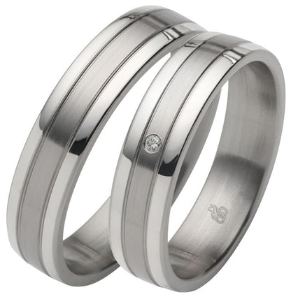 Rauschmayer Eheringe/Trauringe Gold in Stahl 1st. Bicolor 11-60020/10-60020