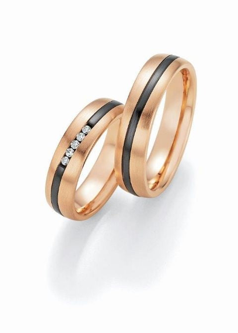 Nowotny Collection Ruesch Trauringe/Eheringe Black & Gold Bicolor 14/10150/055-14/10160/055