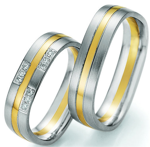 Nowotny Collection Ruesch Trauringe/Eheringe Honeymoon Quadra Bicolor 66/49170/050-66/49180/050