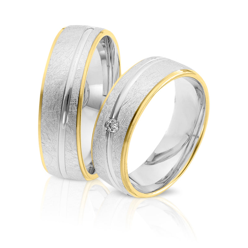 Herzog Trauringe/Eheringe Weißgold/Gelbgold 233