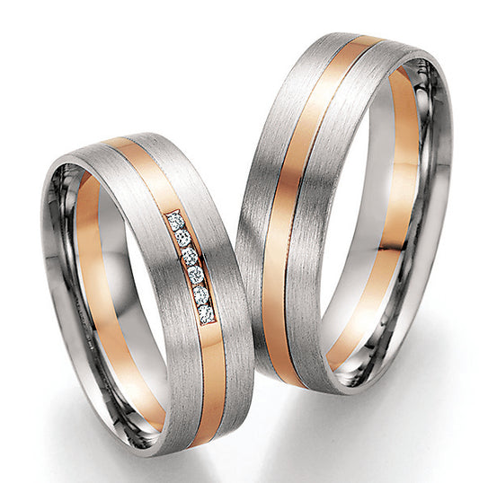 Collection Ruesch Trauringe/Eheringe Honeymoon Pure Bicolor 66/32090-58-66/32100-58