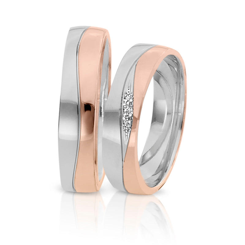 Herzog Trauringe/Eheringe Weißgold Rotgold 3703
