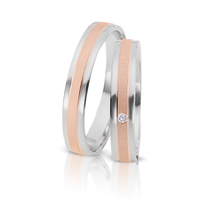 Produktbild: Herzog Trauringe/Eheringe Weißgold Rotgold 3905