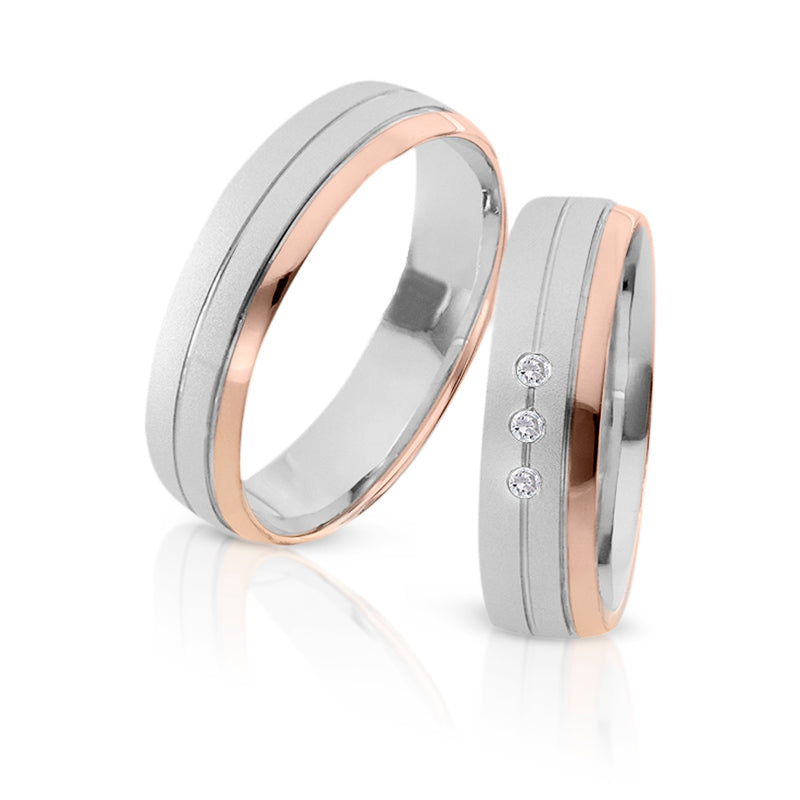 Produktbild: Herzog Trauringe/Eheringe Weißgold Rotgold 3947