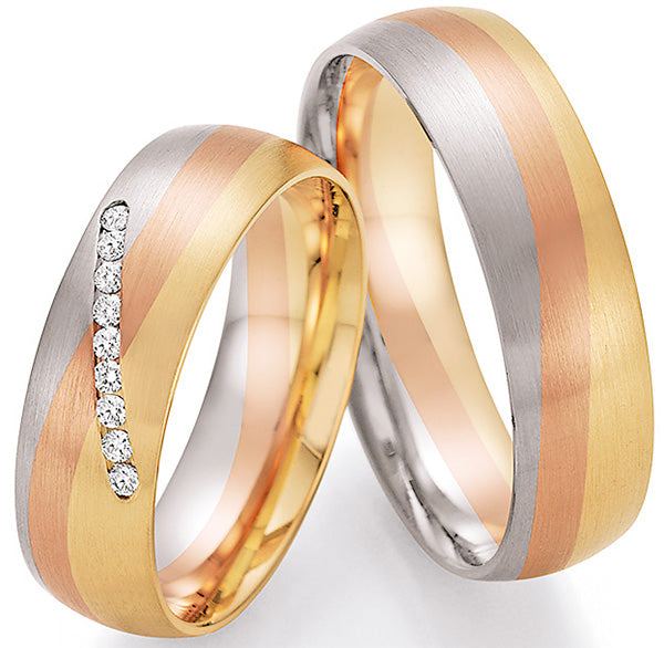 Produktbild: Nowotny Collection Ruesch Trauringe/Eheringe Sunrise Tricolor 66/44010/060-66/44020/060
