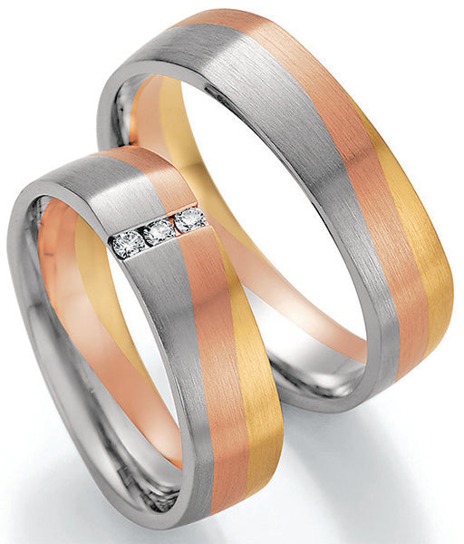 Produktbild: Nowotny Collection Ruesch Trauringe/Eheringe Sunrise Tricolor 66/44110/055-66/44120/055