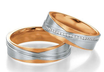 Trauringe Weißgold/Rotgold