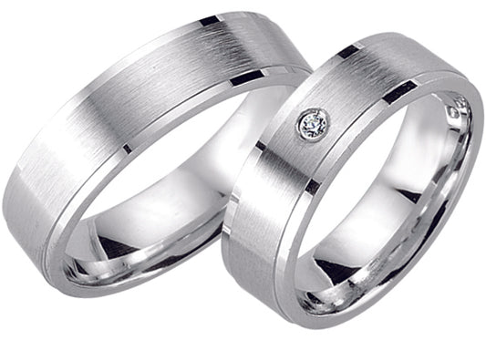 Adam und Eva Collection 6 mm Weißgold Trauringe-Eheringe WG 5008