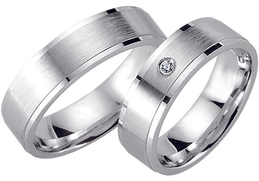 Adam und Eva Collection 6 mm Weißgold Trauringe WG 5008