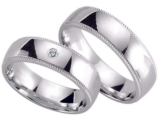 Adam und Eva Collection 6 mm Weißgold Trauringe WG 5009