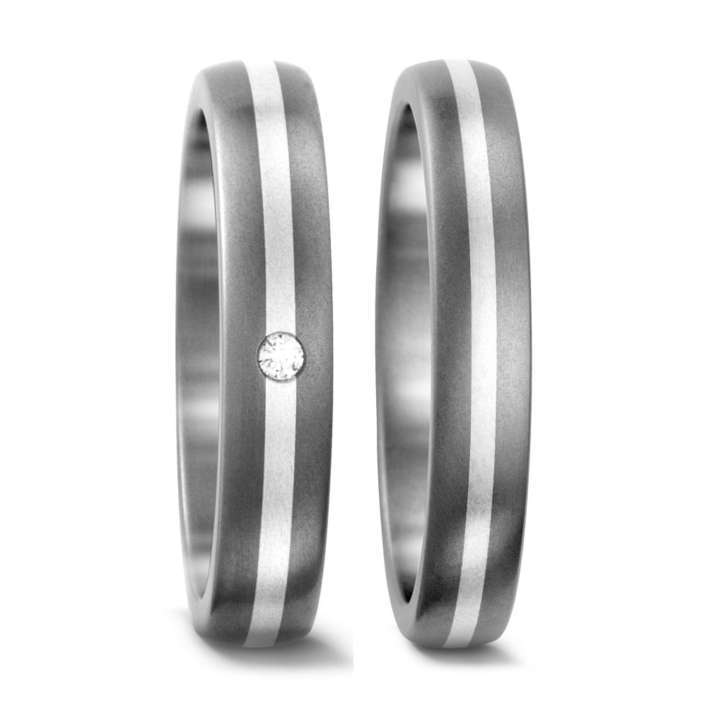 TitanFactory Titan-Silber Trauringe/Eheringe 50103/002/002/9202-50103/002/000/9202