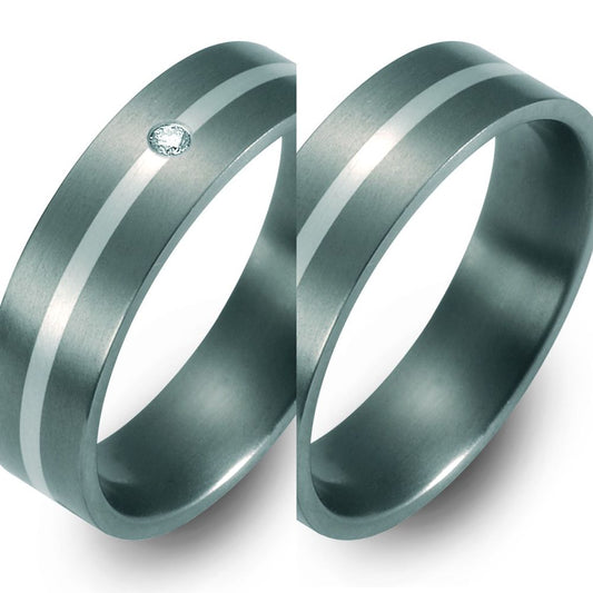 TitanFactory Titan-Silber Trauringe/Eheringe 50969/002/051/9202-50969/002/000/9202