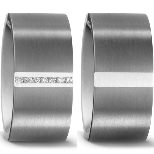 TitanFactory Titan-Silber Trauringe/Eheringe 50983/001/007/9202-50983/001/000/9202