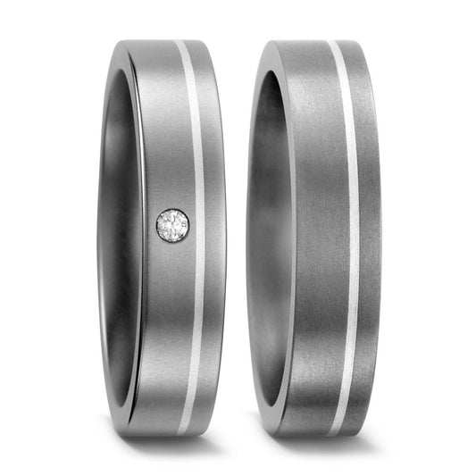 TitanFactory Titan-Silber Trauringe/Eheringe 51050/002/003/9202-51017/002/000/9202