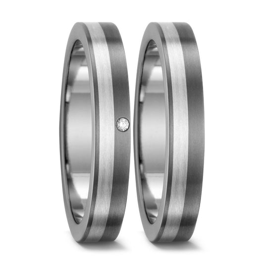 TitanFactory Titan-Silber Trauringe/Eheringe 51221/001/001/9202-51221/001/000/9202