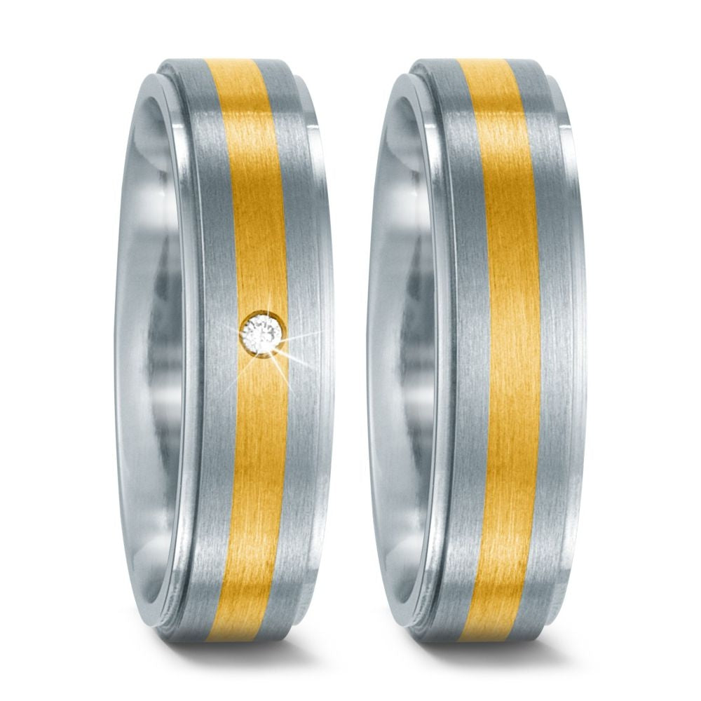 TitanFactory Eheringe/Trauringe Bicolor 51254/051/002/7101-51254/001/000/7101