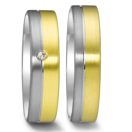 Weidner Trauringe/Eheringe Partnerringe, Trauringe,  Bicolor 62092