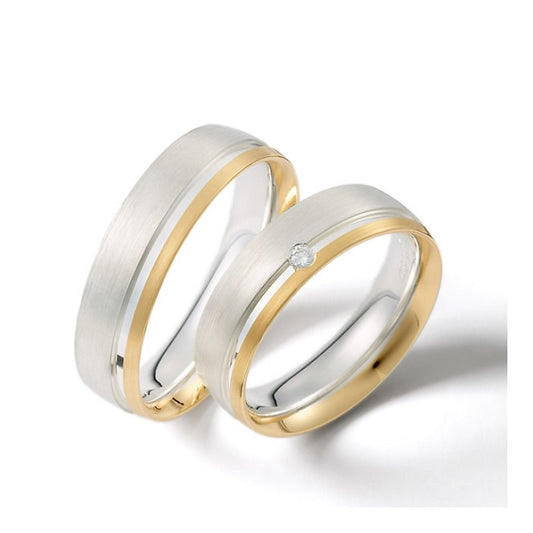 Weidner Trauringe/Eheringe Partnerringe, Trauringe,  Bicolor 62144