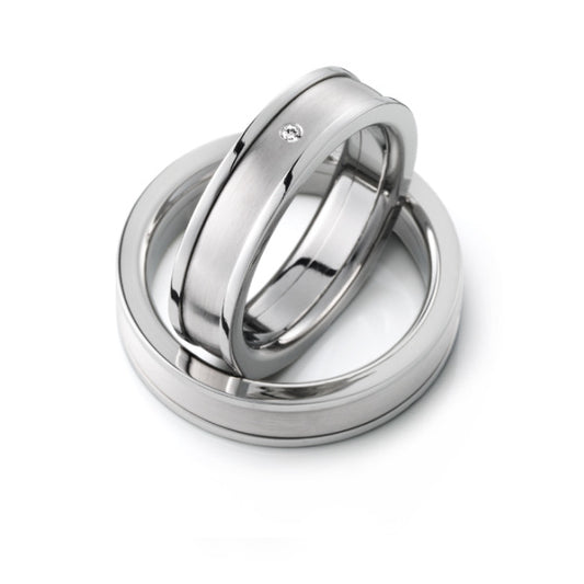 Weidner Trauringe/Eheringe Stahl mit Gold Bicolor 62836