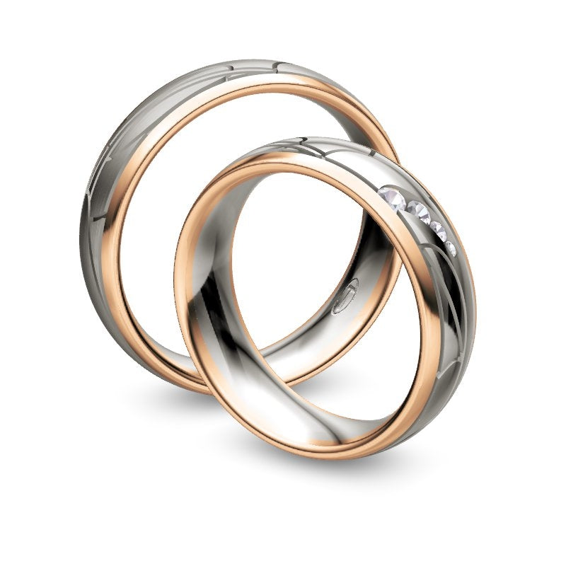 Nowotny Collection Ruesch Trauringe/Eheringe Honeymoon Visions Bicolor 66/37170-060-66/37180-060
