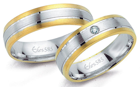 Adam und Eva Collection 5,5 mm Gelbgold/Weißgold Trauringe GW 8008