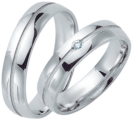 Adam und Eva Collection 5 mm Weißgold Trauringe WG 8011