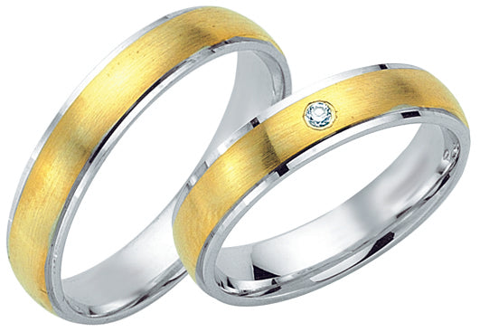 Adam und Eva Collection 4,5 mm Gelbgold/Weißgold Trauringe GW 8013