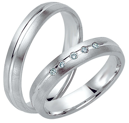 Adam und Eva Collection 4 mm Weißgold Trauringe WG 8017