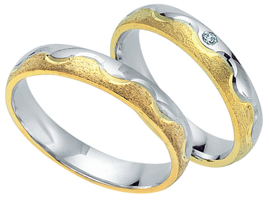 Adam und Eva Collection 5 mm Gelbgold/Weißgold Trauringe GW 8018