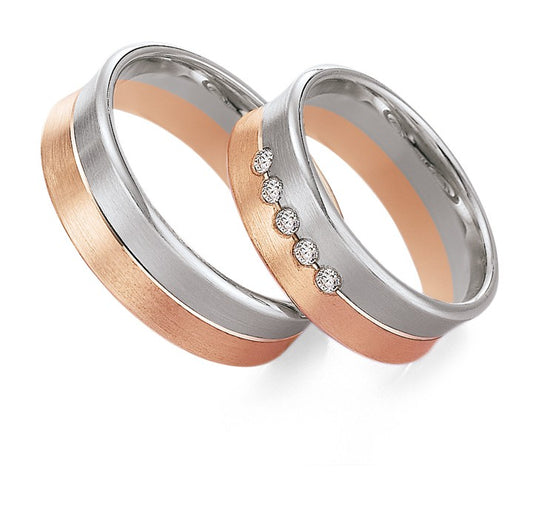 Gettmann Trauringe/Eheringe Happy Love Collection Bicolor 8018/70