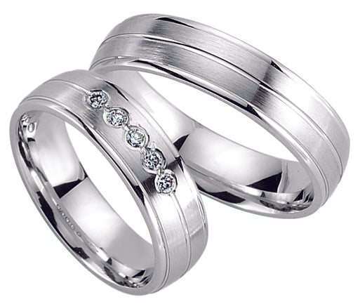 Adam und Eva Collection 5 mm Weißgold Trauringe WG 8045