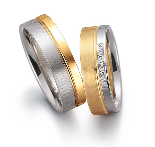 Gettmann Trauringe/Eheringe Happy Love Collection Bicolor 8048/60-8049/60