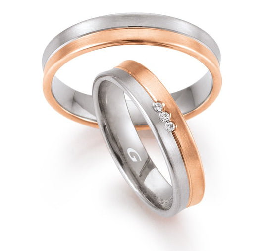 Gettmann Trauringe/Eheringe Happy Love Collection Bicolor 8344/45