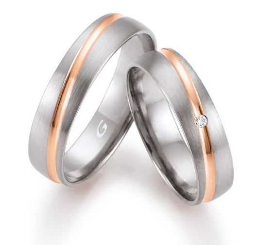 Gettmann Trauringe/Eheringe Happy Love Collection Bicolor 8345/50
