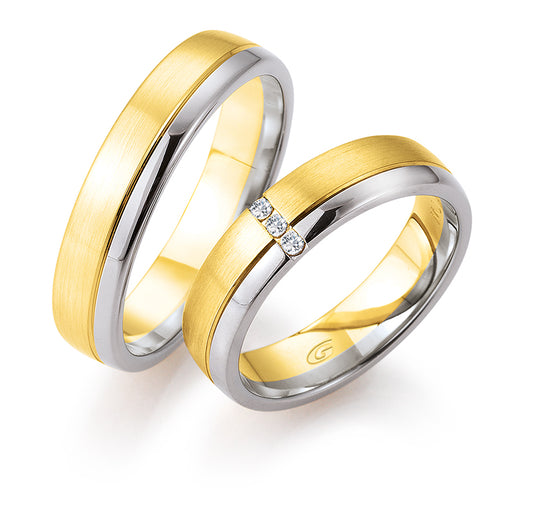 Gettmann Trauringe/Eheringe Happy Love Collection Bicolor 8357/50