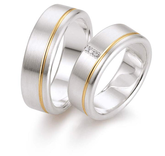 Gettmann Trauringe/Eheringe Happy Love Collection Bicolor 8381/70