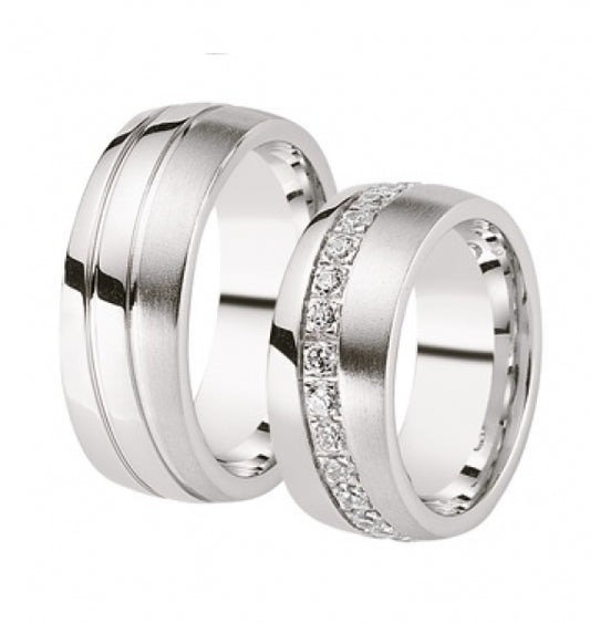 Schwarz Eheringe/Trauringe Luxury Argentum 925-119