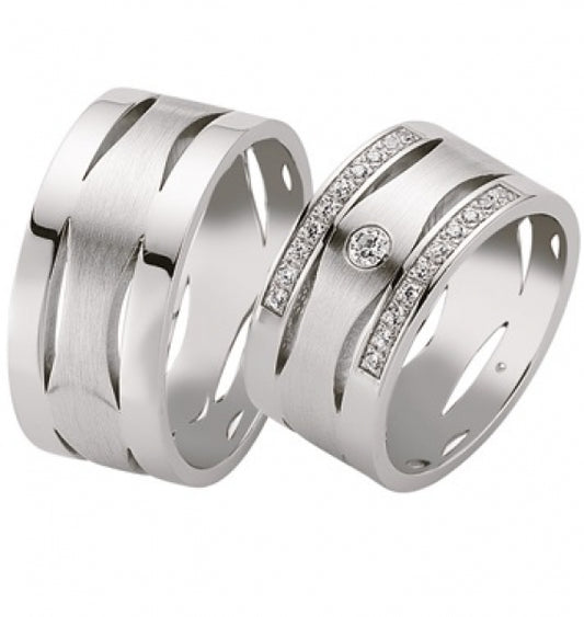 Schwarz Eheringe/Trauringe Luxury Argentum 925-128