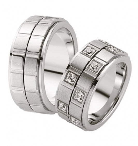 Schwarz Eheringe/Trauringe Luxury Argentum 925-132