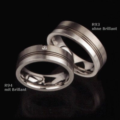 Ernstes Design Trauringe/Eheringe R93-R94 Platin/Titan